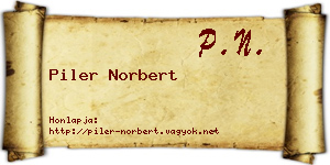 Piler Norbert névjegykártya